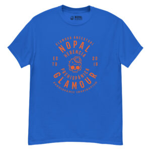 Playera Azul Nopal Glamour Emblema