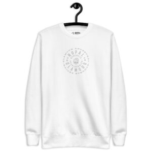 Sudadera con Emblema Bordado Blanco