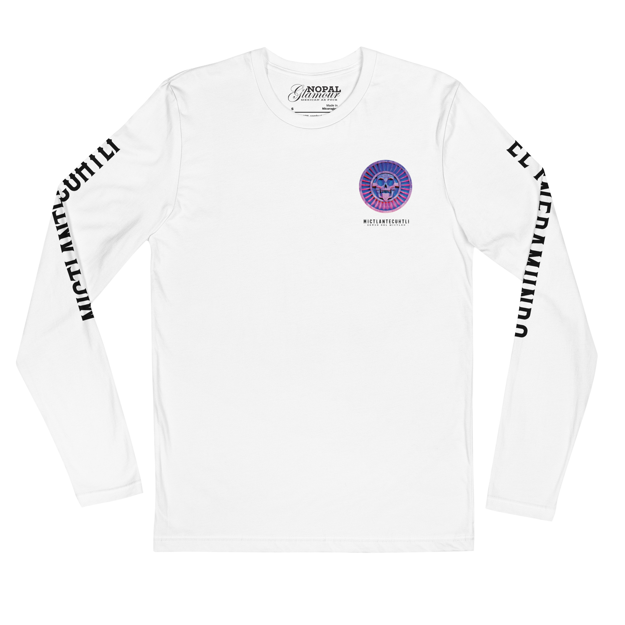 mens-fitted-long-sleeve-shirt-white-front-6a98c54e57d96.jpg Playera Mictlantecuhtli